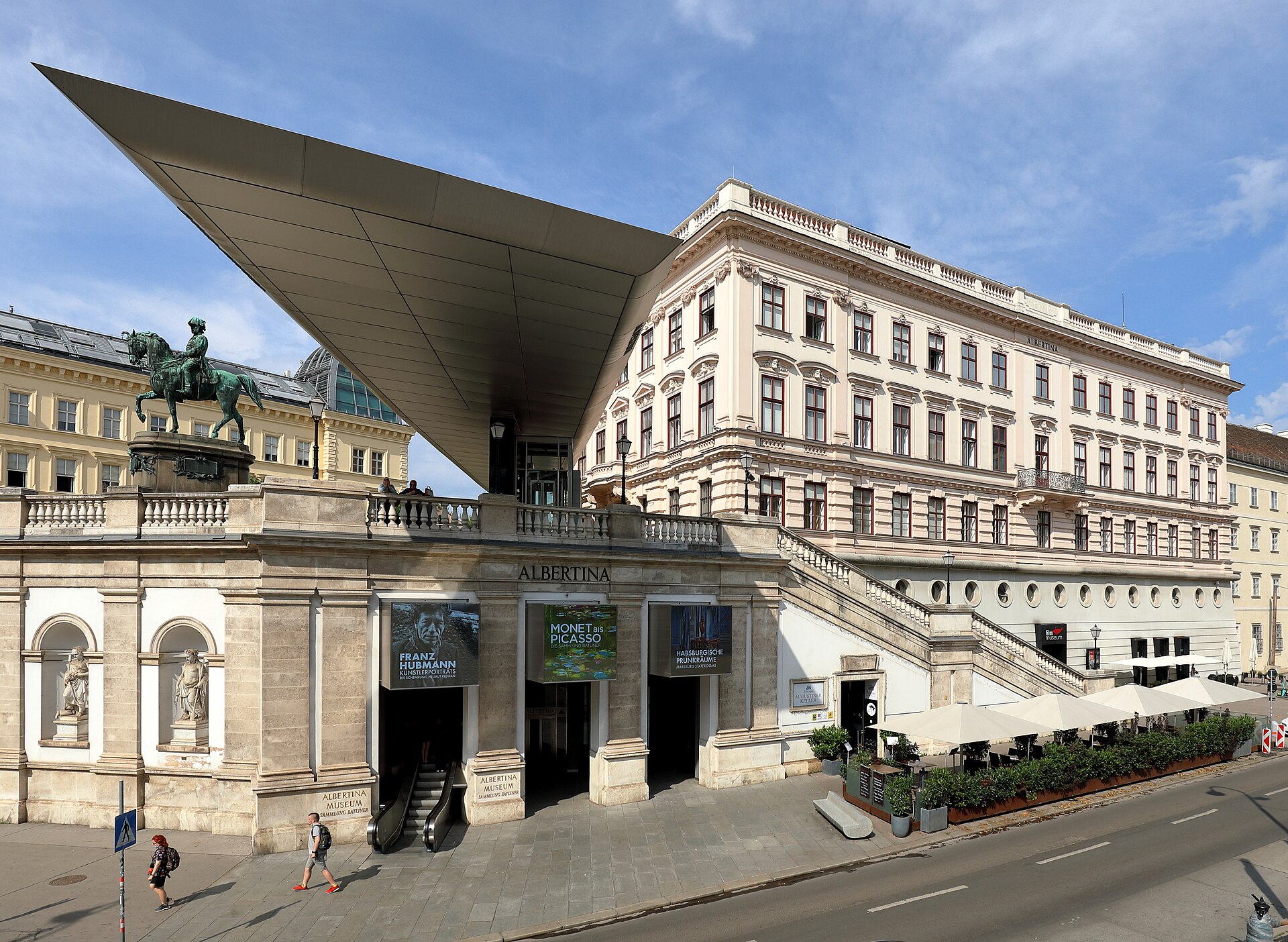 The canopy over the Albertina entrance