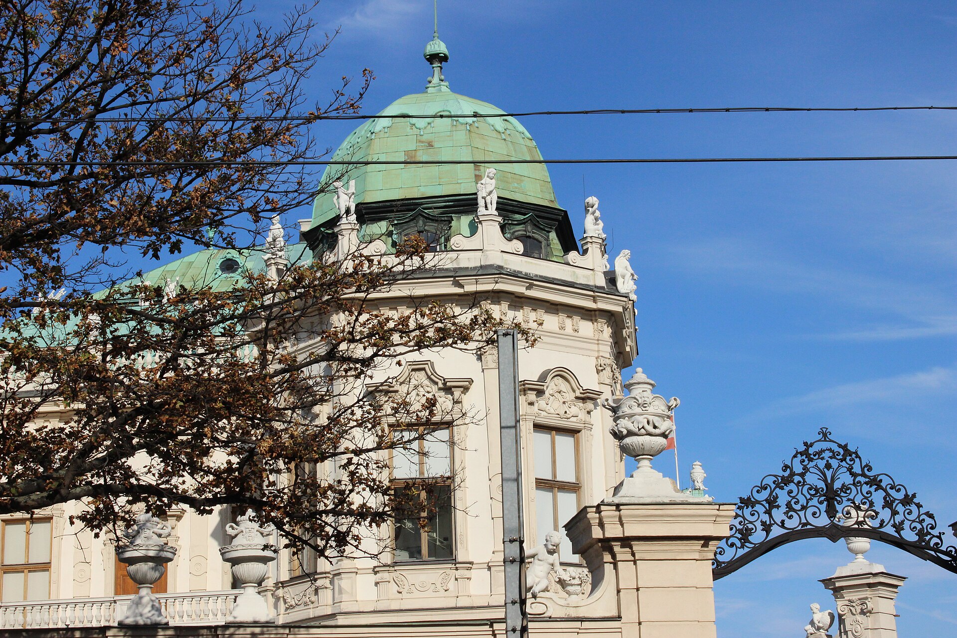 The Belvedere seen through its gates