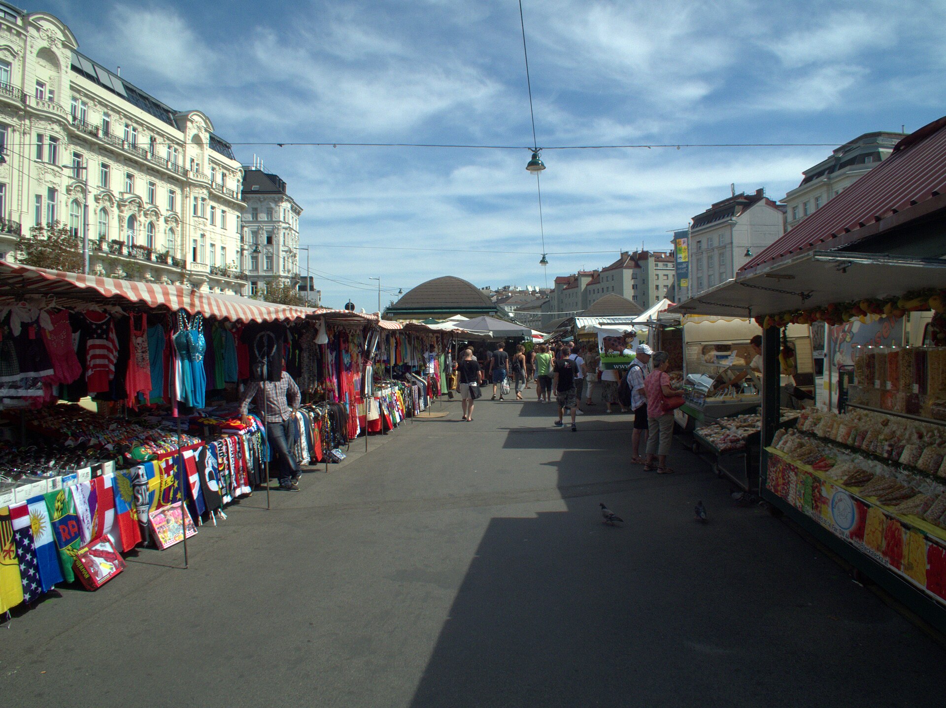 A lane of stalls at the Naschmarkt
