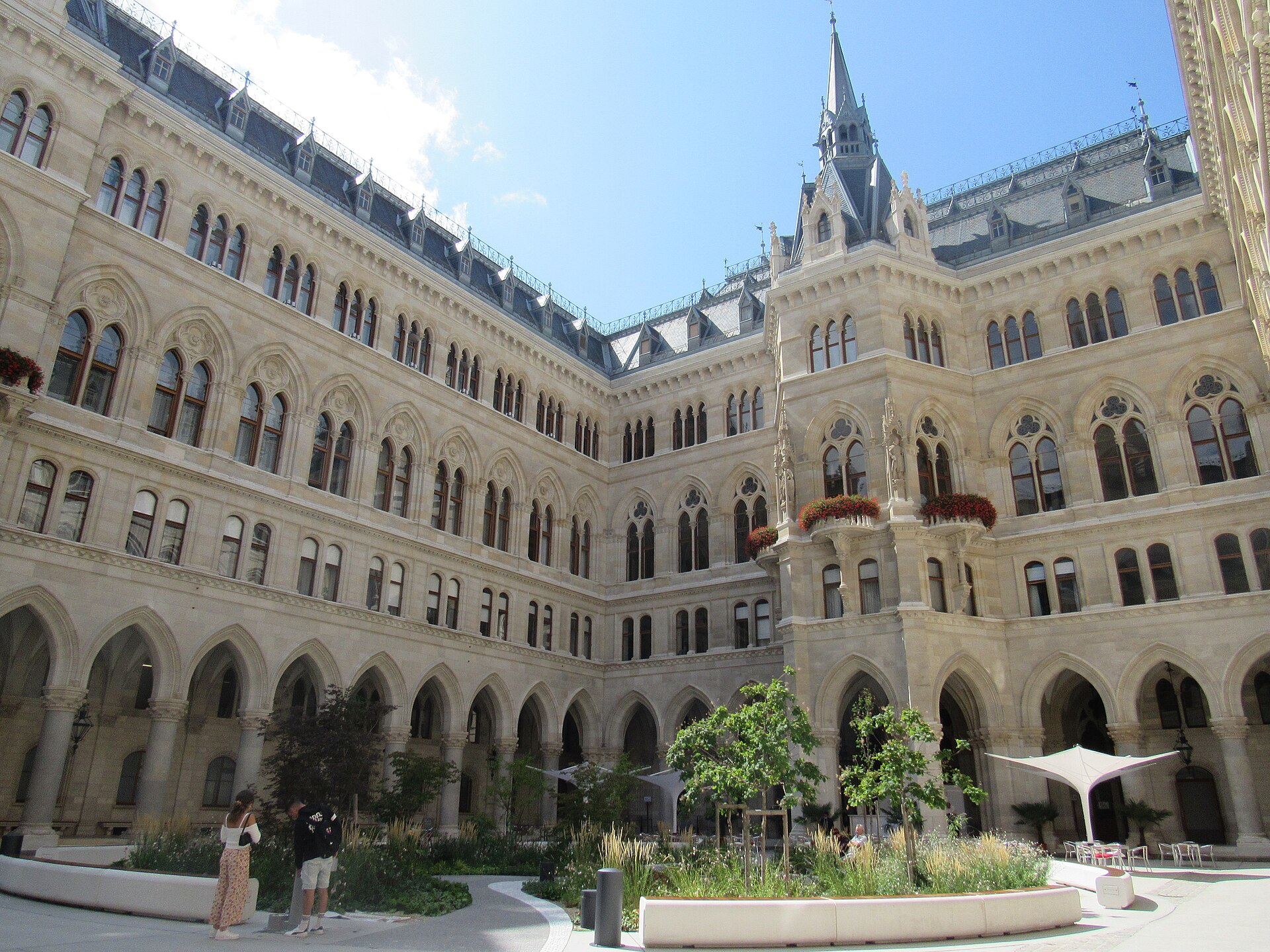 The arcaded courtyard of Vienna City Hall